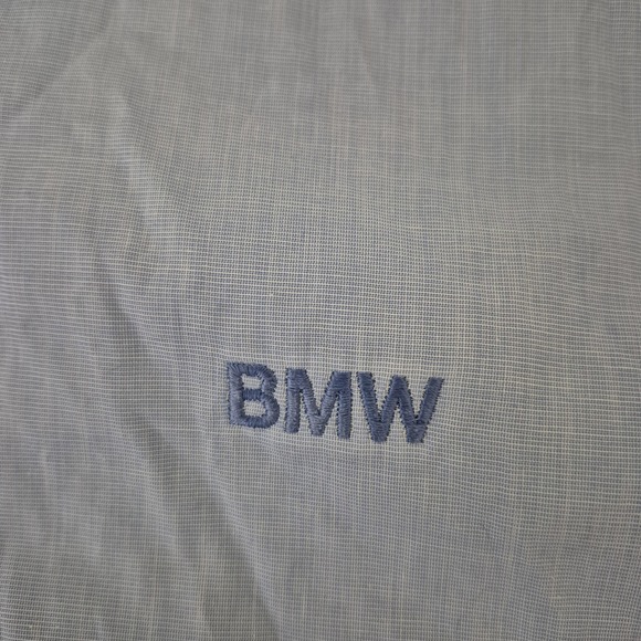 BMW Shirt Womens Large Blue Oxford Button Up Embroidered Logo Cotton Long Sleeve - Picture 3 of 8
